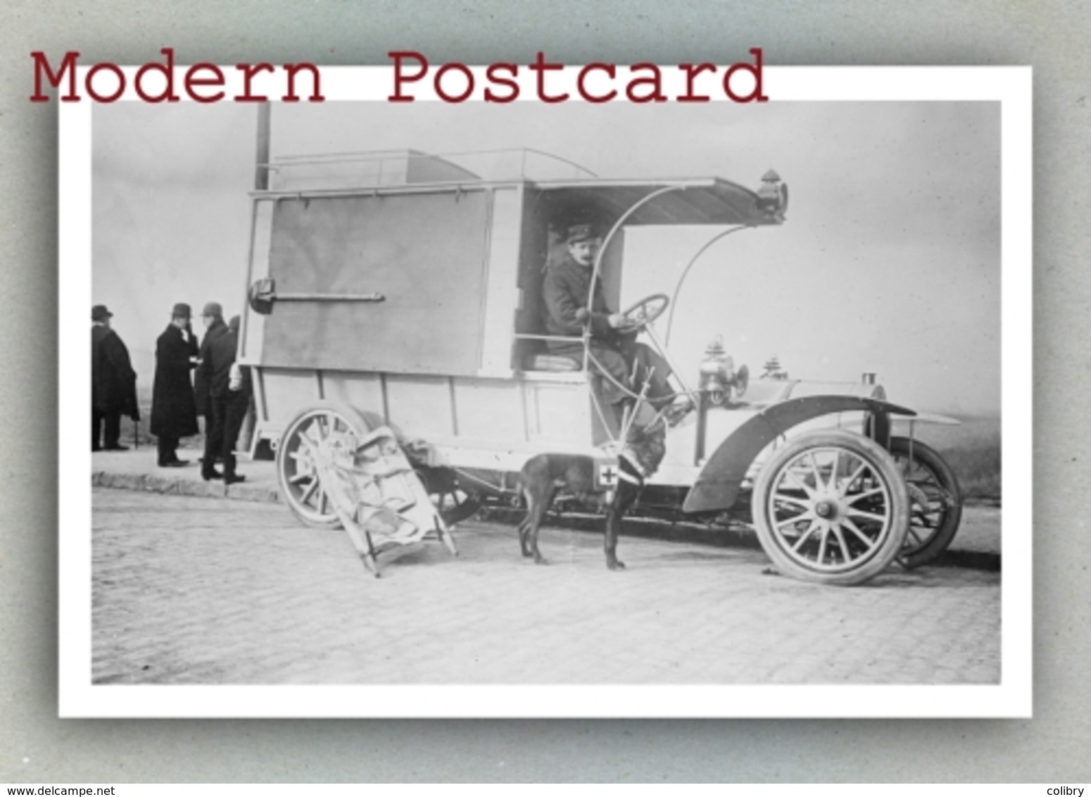 Red Cross Ambulance And A Dog (France, 1908), Croix Rouge Chien, Rotes Kreuz Hund Krankenwagen - Red Cross