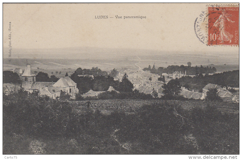 Ludes 51 - Vue Panoramique - 1907 - Editeur Mulot - RARE - Sonstige & Ohne Zuordnung