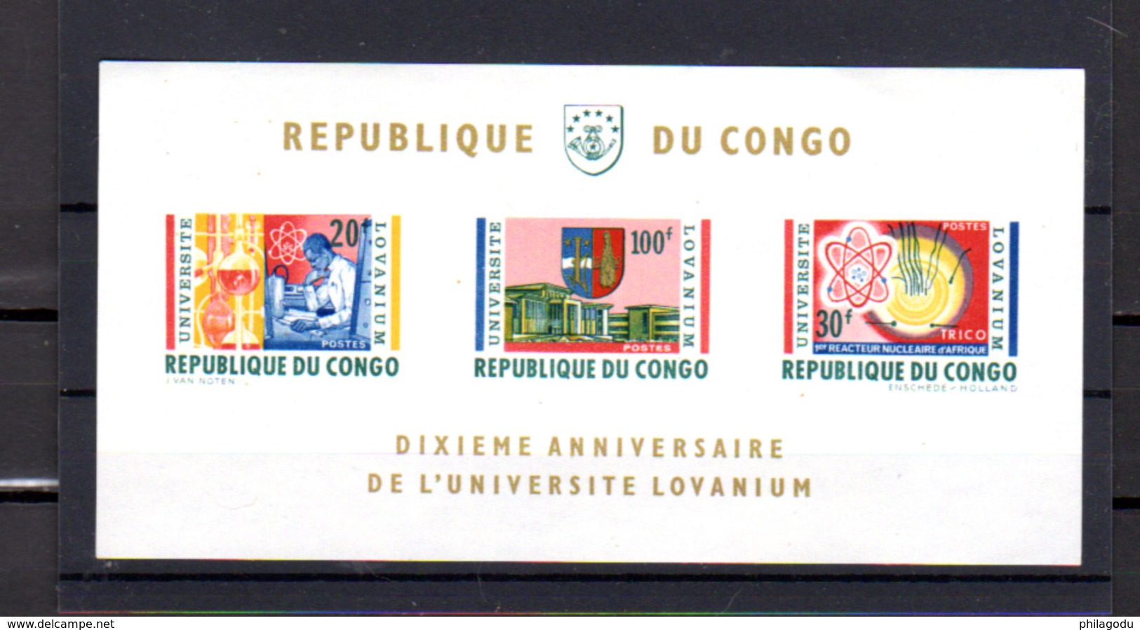 1964    République Du Congo  1964, Université Lovanium, BF 13**, Cote 6 ,50 € - Blocks & Kleinbögen