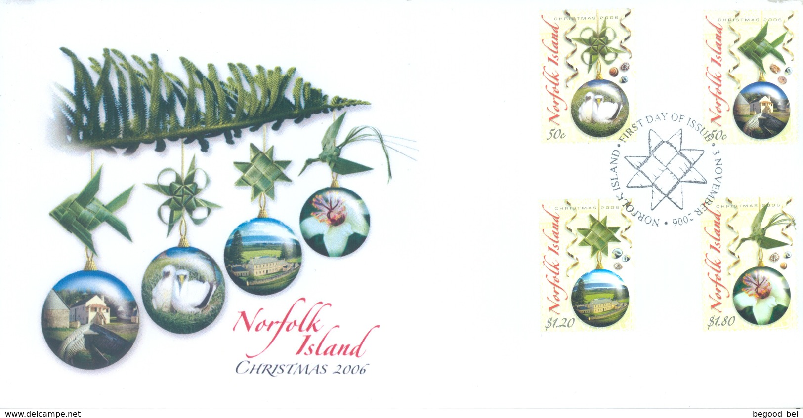 NORFOLK ISLAND - FDC - 3.11.2006 - CHRISTMAS - Yv 911-914 - Lot 17560 - Norfolkinsel