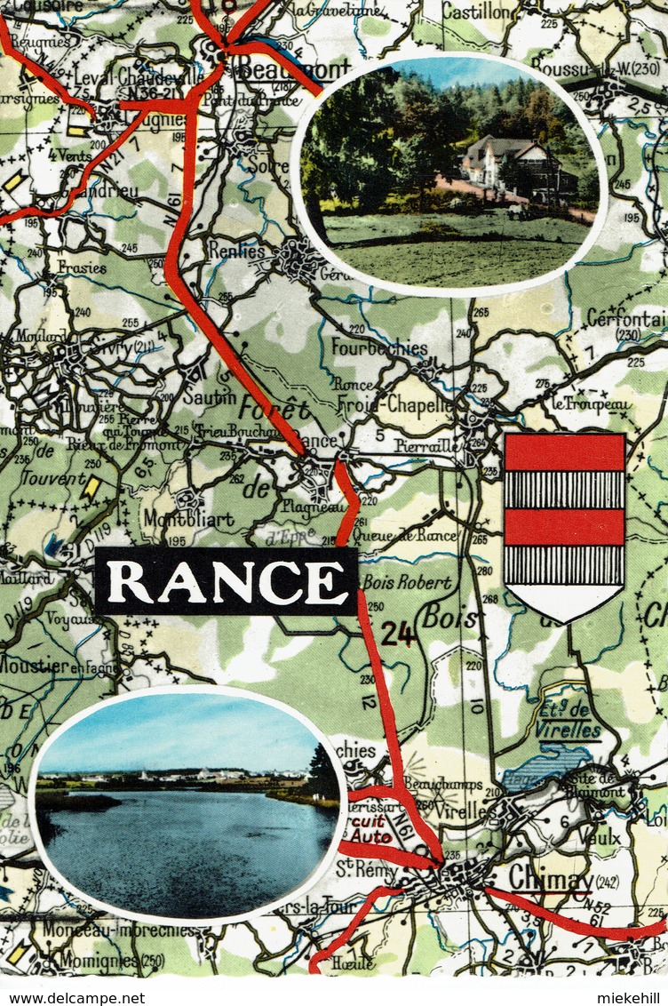 RANCE-SIVRY -CARTE GEOGRAPHIQUE MICHELIN - Sivry-Rance