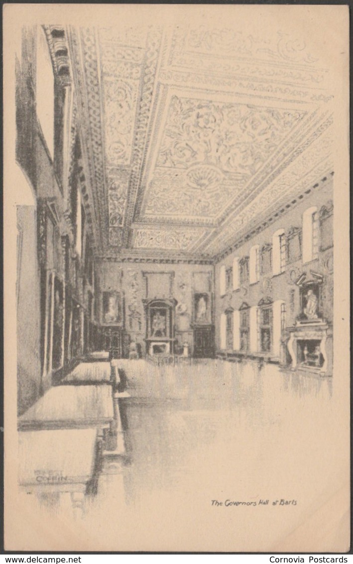 The Governors Hall, Royal Hospital Of St Bartholomew, London, 1929 - Postcard - Other & Unclassified