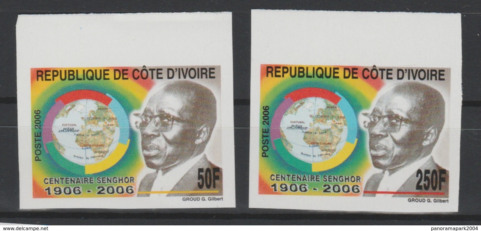 Côte D'Ivoire Ivory Coast 2006 IMPERF NON DENTELES Leopold Sedar Senghor Sénégal President MNH** - Autres & Non Classés