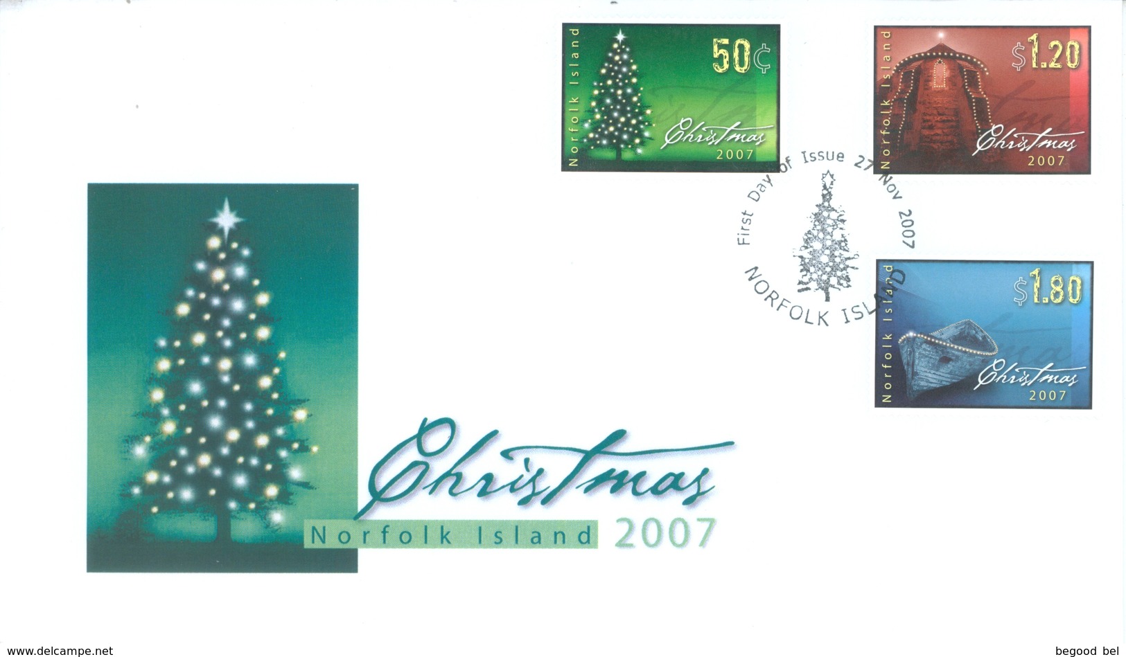 NORFOLK ISLAND - FDC - 27.11.2007 - CHRISTMAS  - Yv 941-943 - Lot 17566 - Ile Norfolk