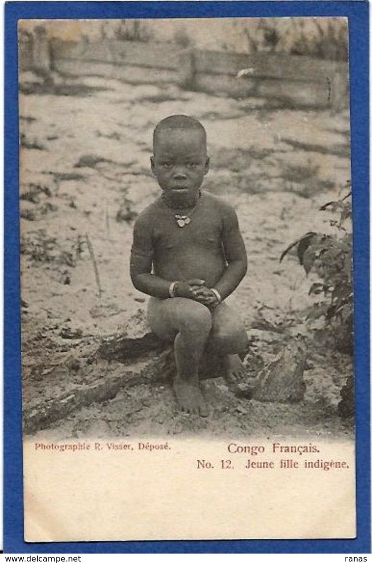 CPA Enfant Nu Afrique Noire Congo Français Circulé Jeune Fille Indigène - Congo Français