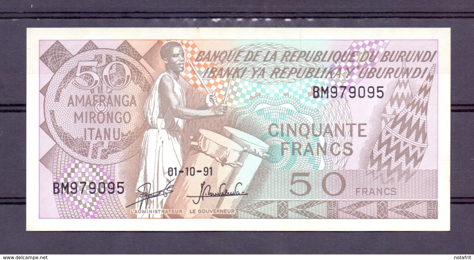 Burundi  50 Fr 1991  Unc - Autres - Afrique