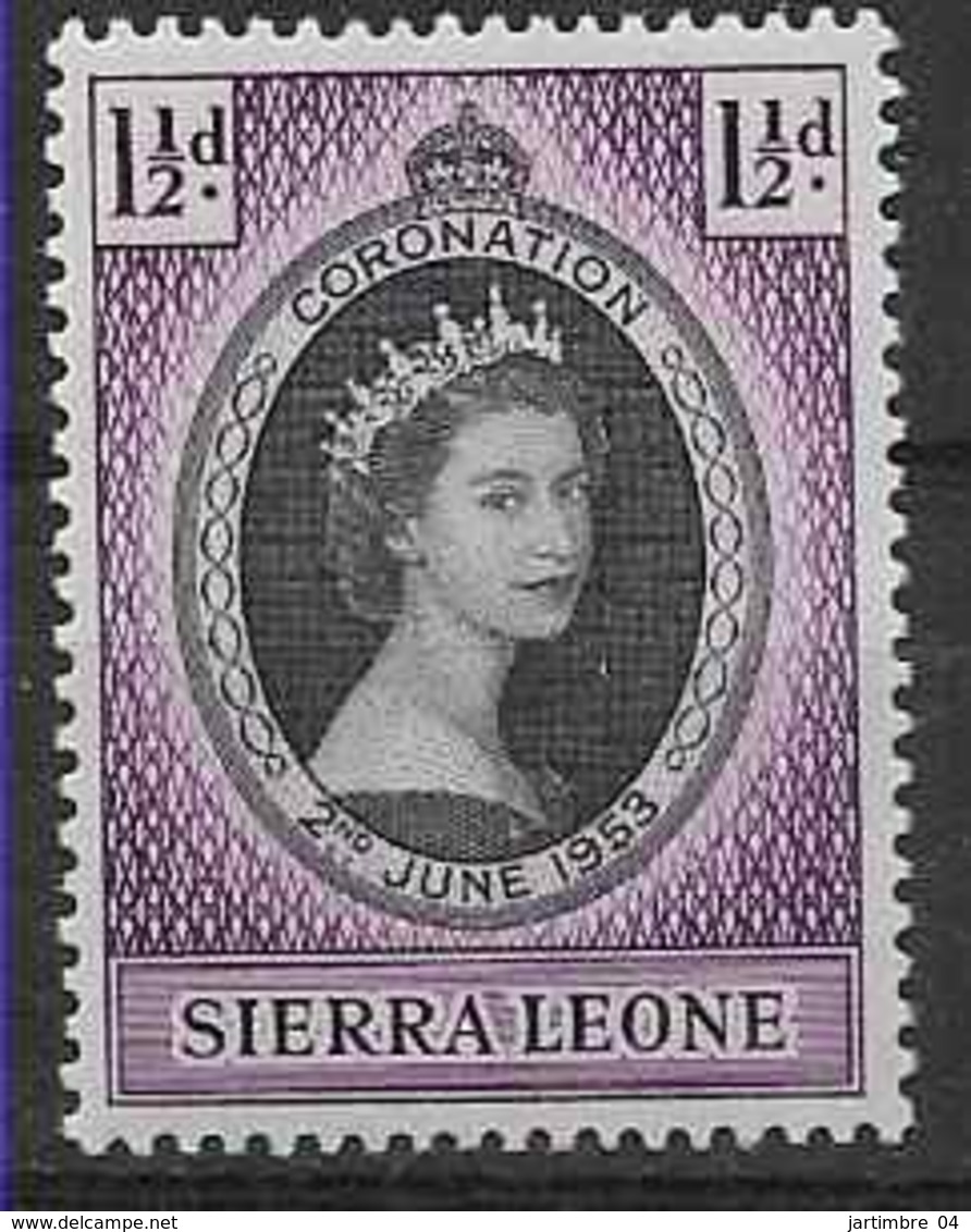 1953 SIERRA LEONE 180 ** Couronnement Elisabeth II - Sierra Leone (...-1960)