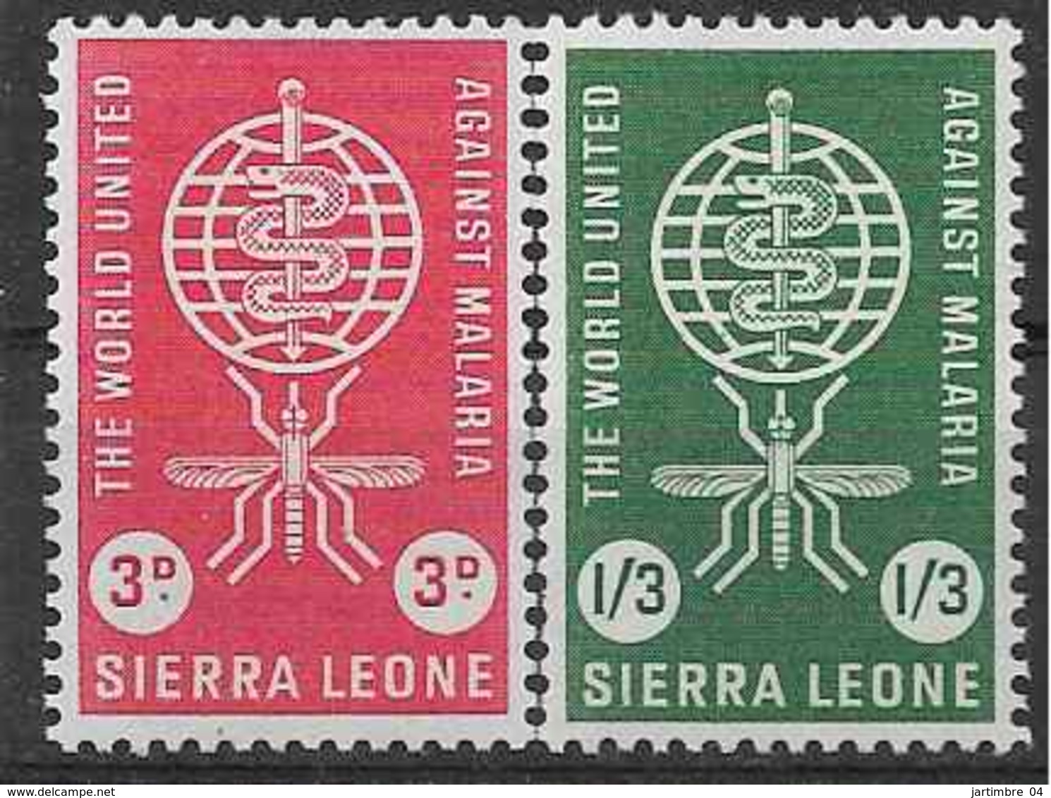 1962 SIERRA LEONE 211-12 ** Paludisme - Sierra Leone (1961-...)