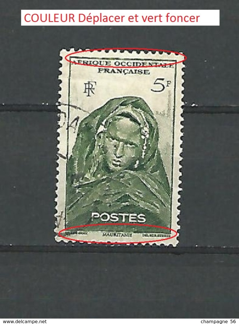 VARIÉTÉS 1947 N° 37  FEMME 5 F MAURITANIE OBLITÉRÉ - Oblitérés