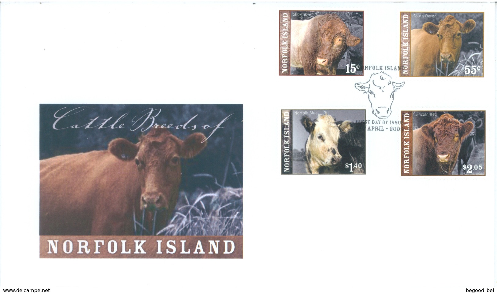 NORFOLK ISLAND - FDC - 4.2009 -  BEEF - Yv 987-990 -  Lot 17578 - Ile Norfolk