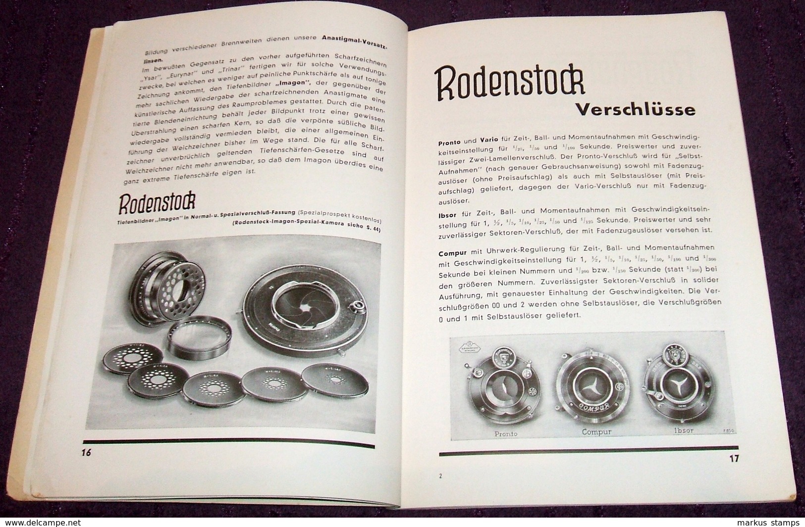 1935 Rodenstock Kameras Und Objectives, Camera & Lens Vintage Advertising Brochure - Publicités