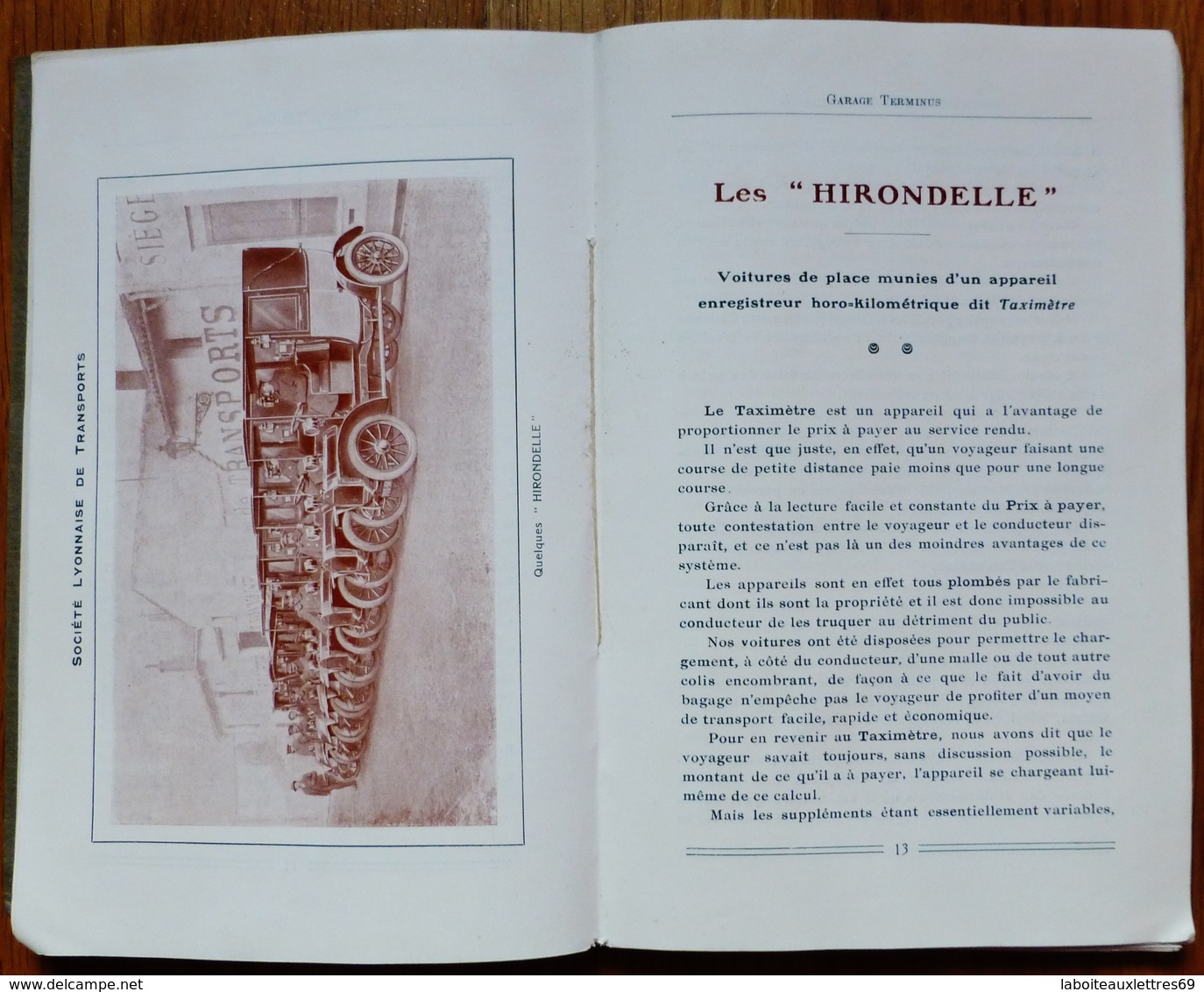 LIVRE PUBLICITAIRE SOCIETE LYONNAISE DE TRANSPORT - GARAGE TERMINUS LYON - 1911 - Advertising