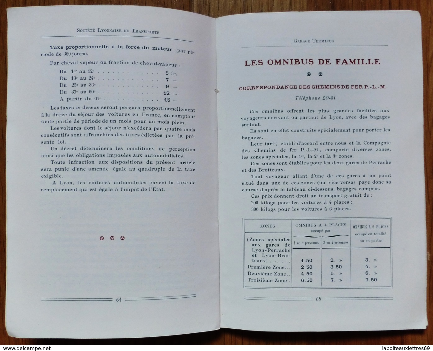 LIVRE PUBLICITAIRE SOCIETE LYONNAISE DE TRANSPORT - GARAGE TERMINUS LYON - 1911