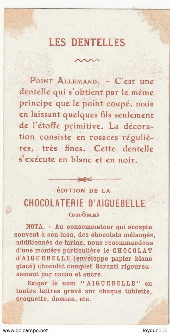 Chromo Chocolaterie D'aiguebelle "les Dentelles" N°17- Point Allemand - Chocolat