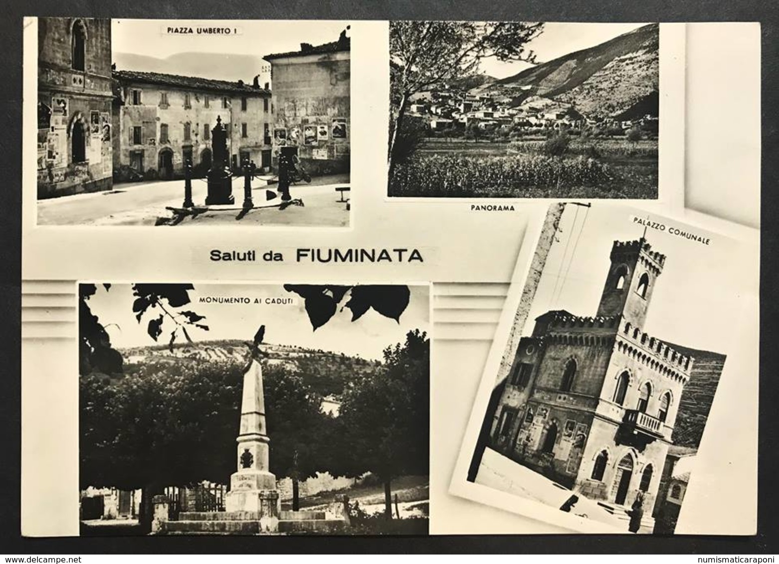 Saluti Da Fiuminata Macerata Viaggiata 1957 Ma Francobollo Asportato Cod.c.2048 - Macerata