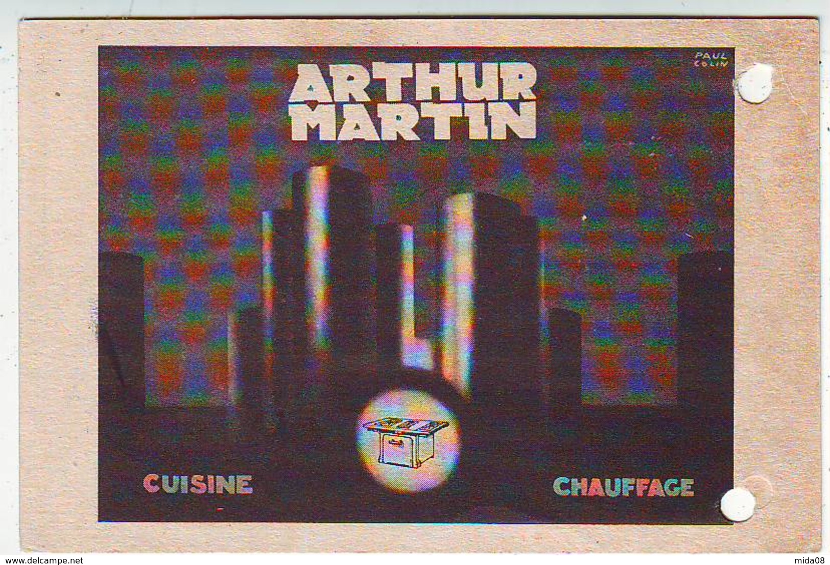 08. REVIN . PUBLICITE Par PAUL COLIN . FONDERIES ARTHUR MARTIN . CUISINE . CHAUFFAGE . - Revin