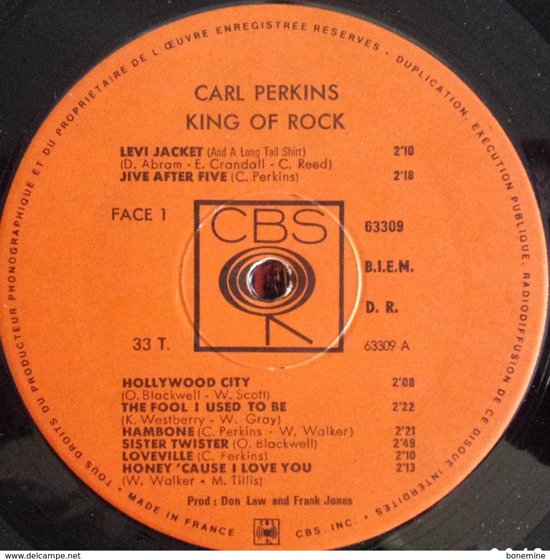 Carl Perkins , King Of Rock : Vinyle LP 33 Tours Original 1968 Biem CBS 63309 - Rock