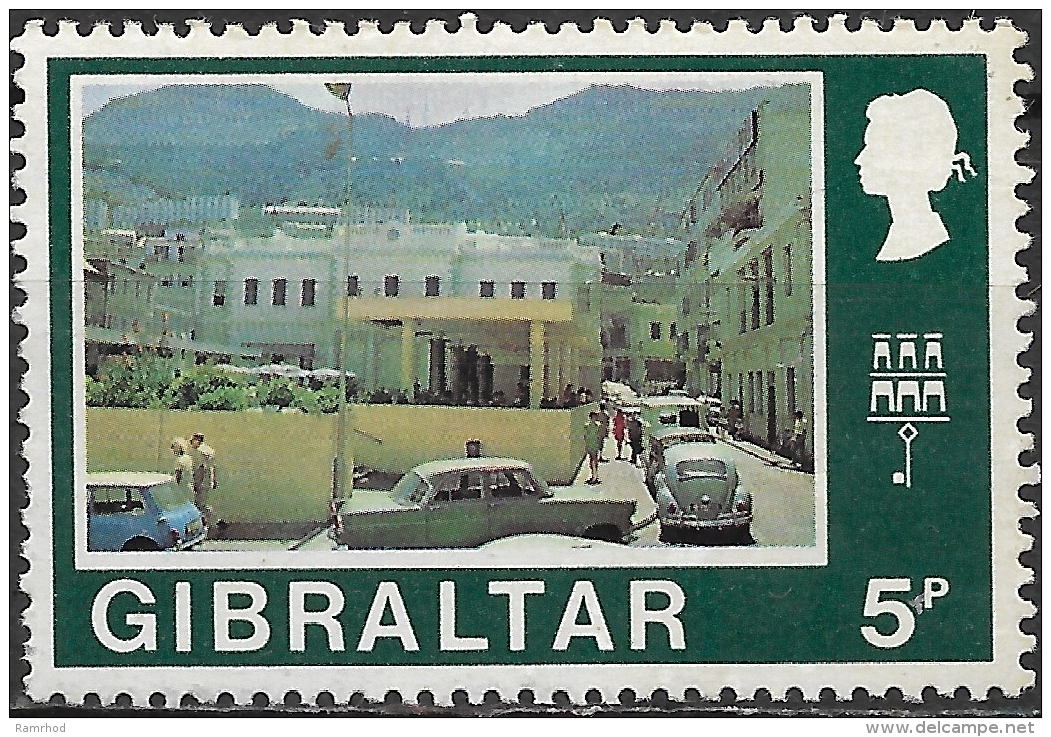 GIBRALTAR 1971 Decimal Currency -  5p. Commercial Square And Library MH - Gibraltar