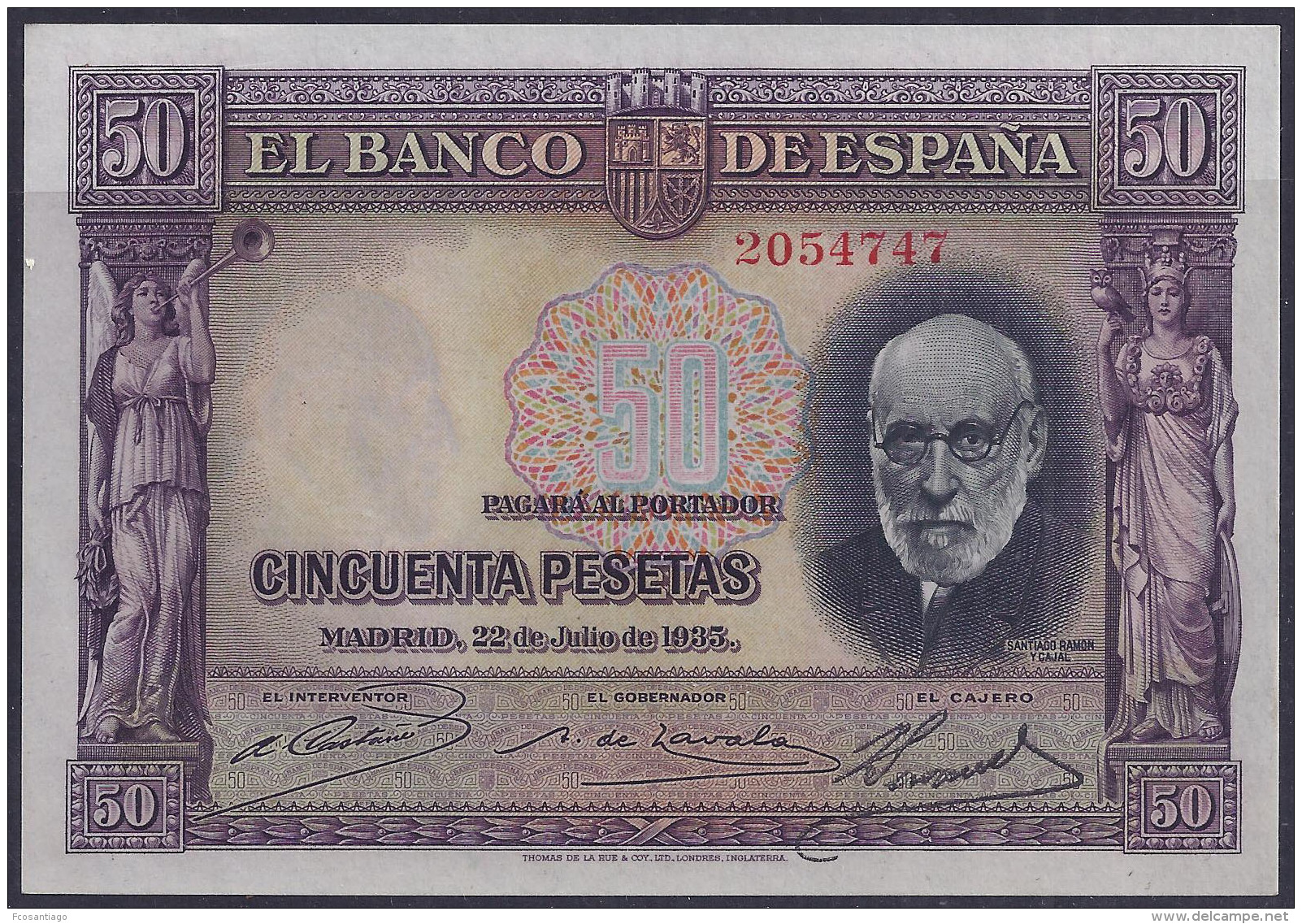 ESPAÑA 1935 - BILLETE SIN CIRCULAR - 50 Pesetas