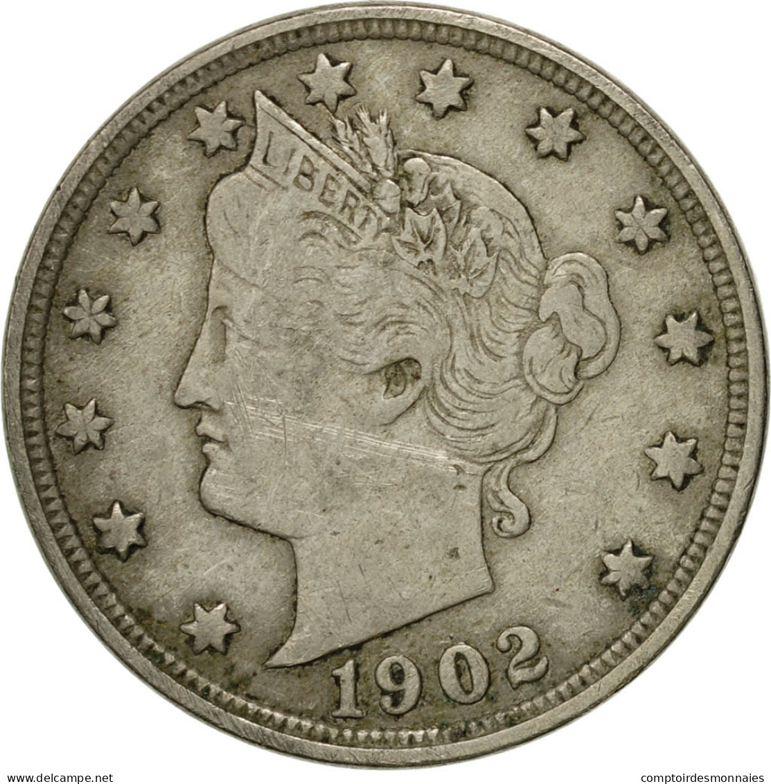 Monnaie, États-Unis, Liberty Nickel, 5 Cents, 1902, U.S. Mint, Philadelphie - 1883-1913: Liberty (Liberté)