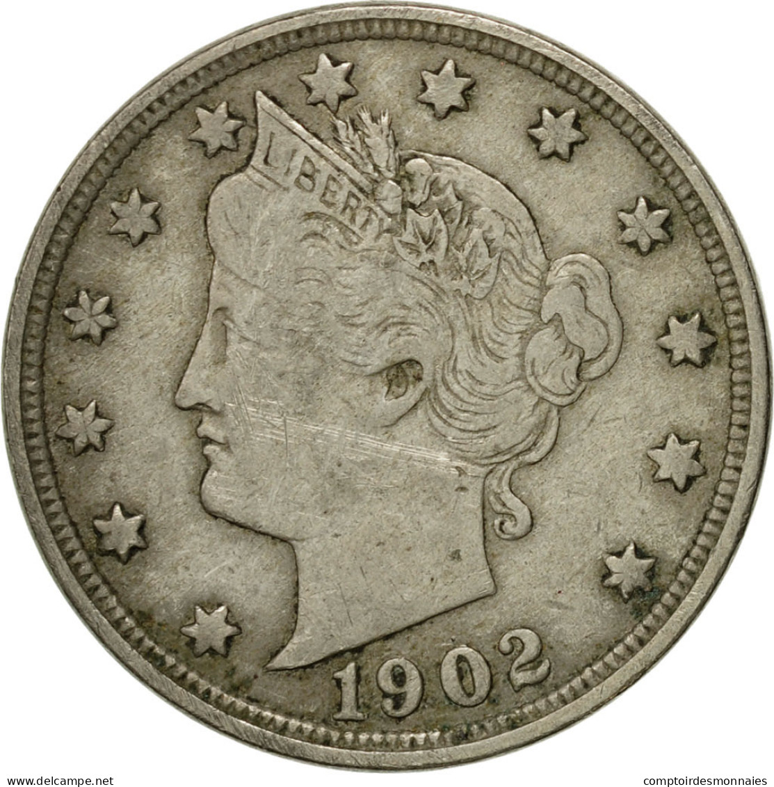 Monnaie, États-Unis, Liberty Nickel, 5 Cents, 1902, U.S. Mint, Philadelphie - 1883-1913: Liberty