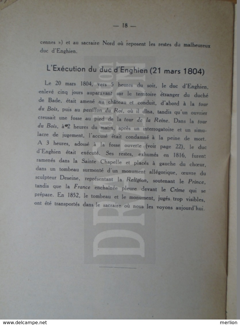 DC35.2 Val De Marne - LE CHATEAU DE VINCENNES - Par André HURTRET - 1932   Booklet - Autres & Non Classés