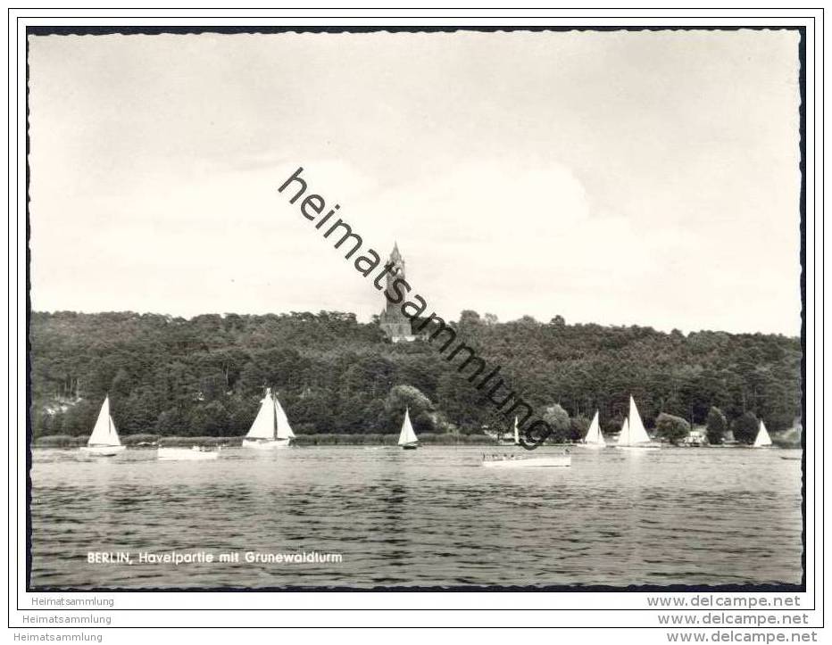 Berlin Havelpartie Mit Grunewaldturm - Foto-AK Grossformat - Grunewald