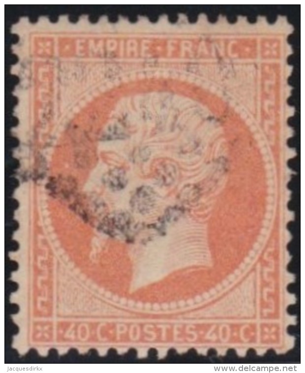 France   .    Yvert  .       23      .      O   .      Oblitéré - 1862 Napoleone III
