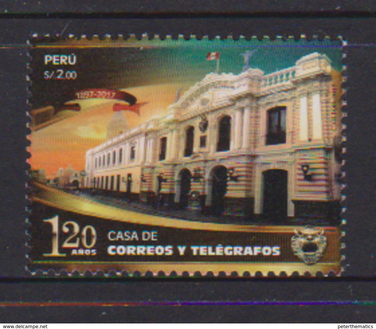 PERU, 2017, MNH, POST OFFICE BUILDING, 1v - Other & Unclassified