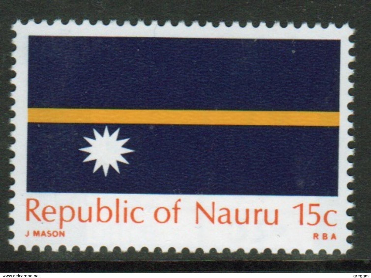 Nauru Stamp From 1969 To Celebrate The Flag Of Independence. - Nauru