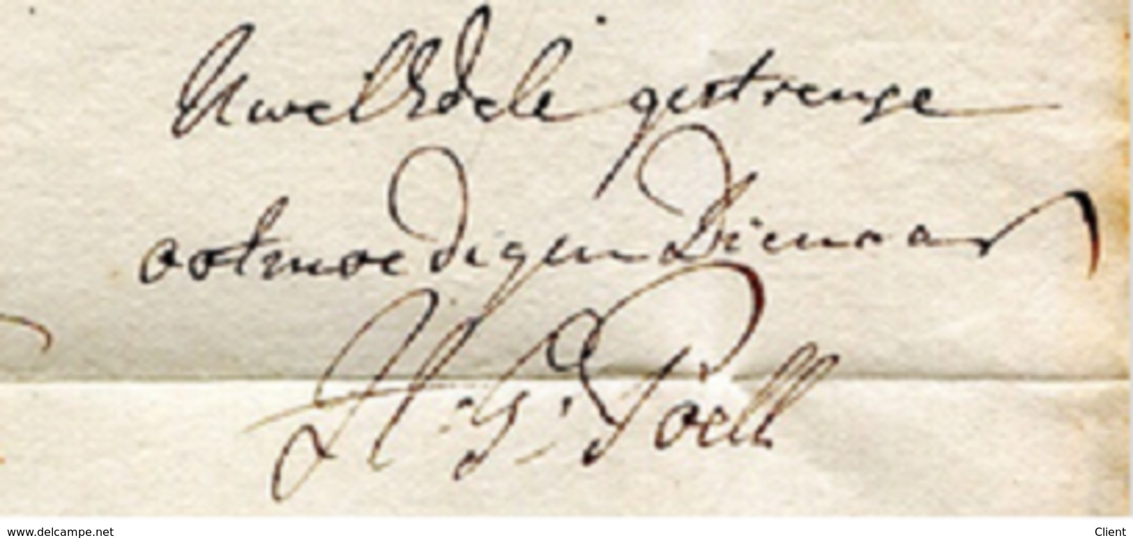PAYS-BAS - Brief nach Burmond 1794 - von G. Poell für den Edelmann A. Michiels