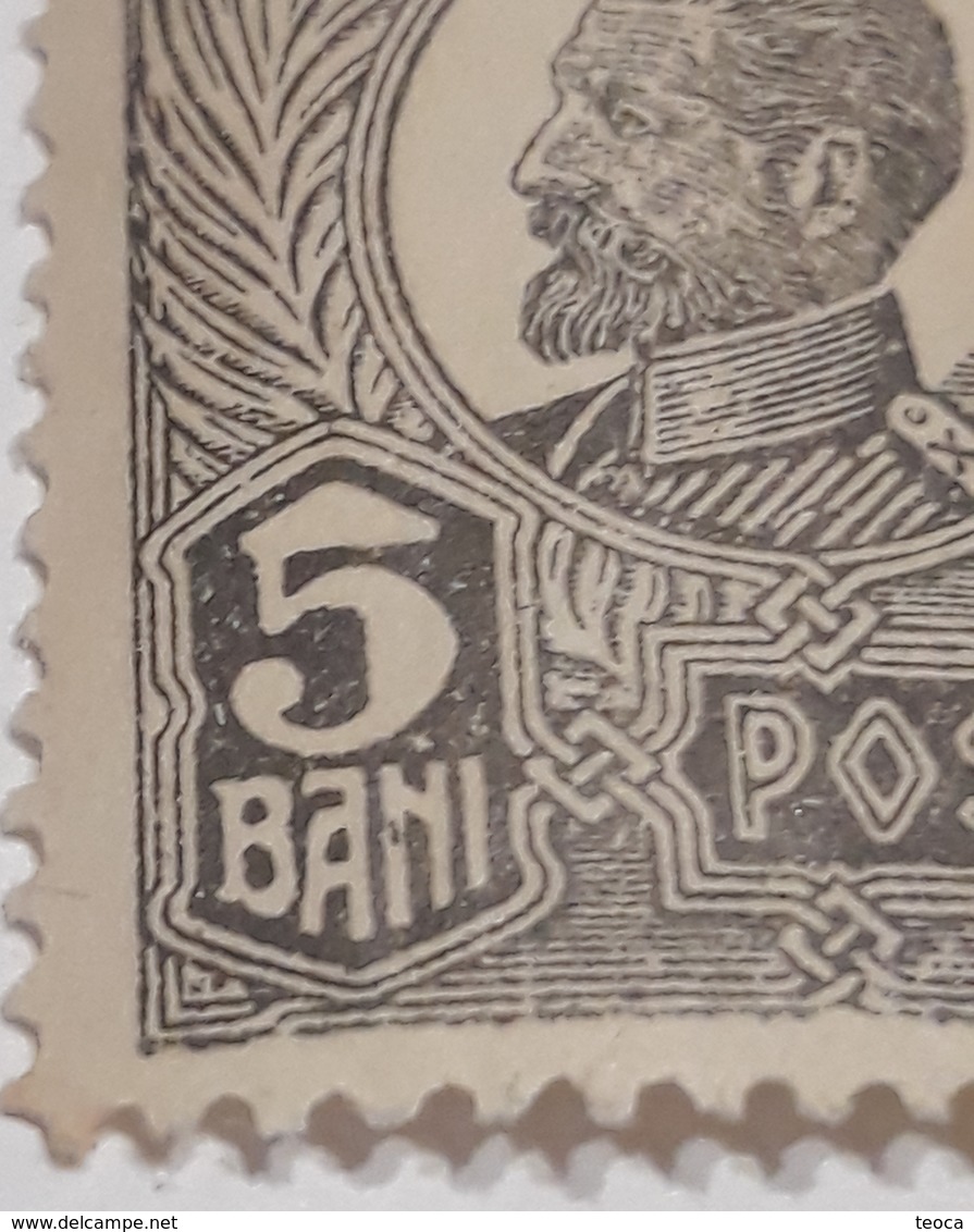ERROR KING FERDINAND ROMANIA 5b Printed With Line" N' * BANI, BROKEN FRAME - Abarten Und Kuriositäten