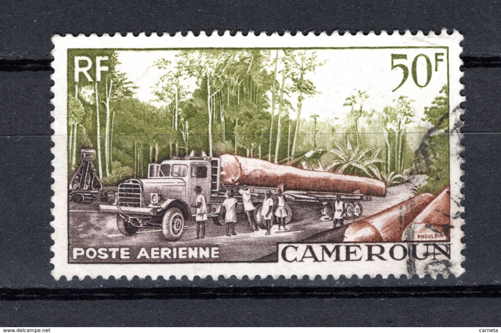CAMEROUN PA  N° 46  OBLITERE COTE 0.70€  EXPLOITATION FORESTIERE  BOIS - Airmail