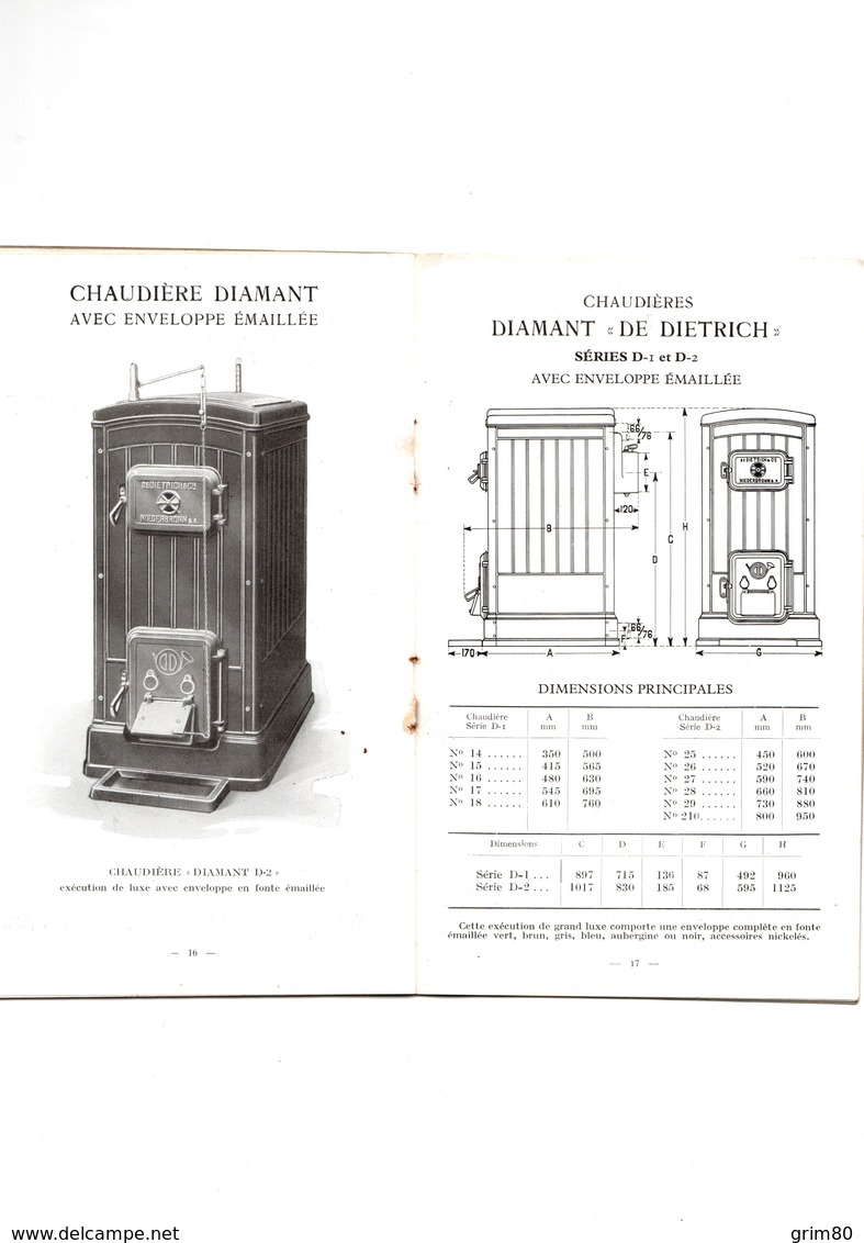 CHAUFFAGE  CENTRAL   DE  DIETRICH &  CIE       1933 - Non Classés