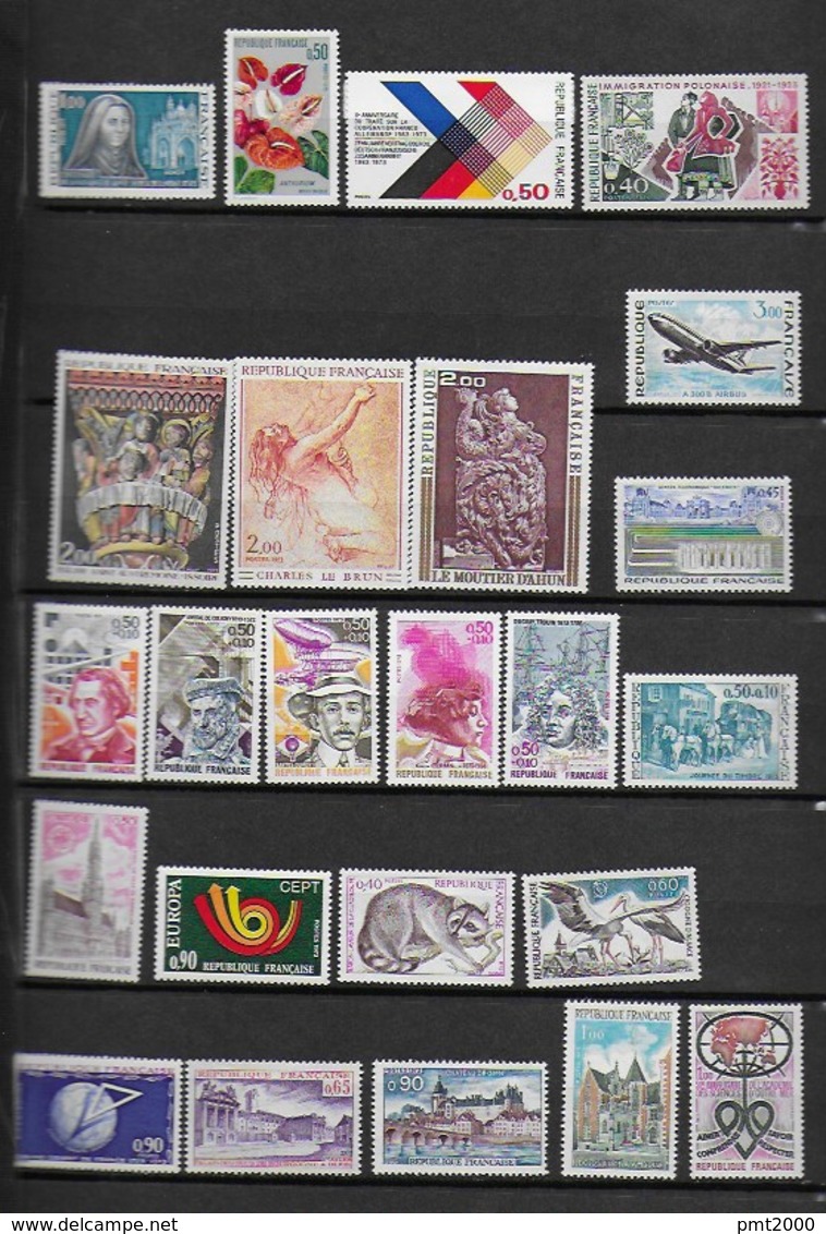 France 1973 : 46 Timbres + 1 Poste Aérienne : Neufs TBE  - Sous Faciale - 1970-1979