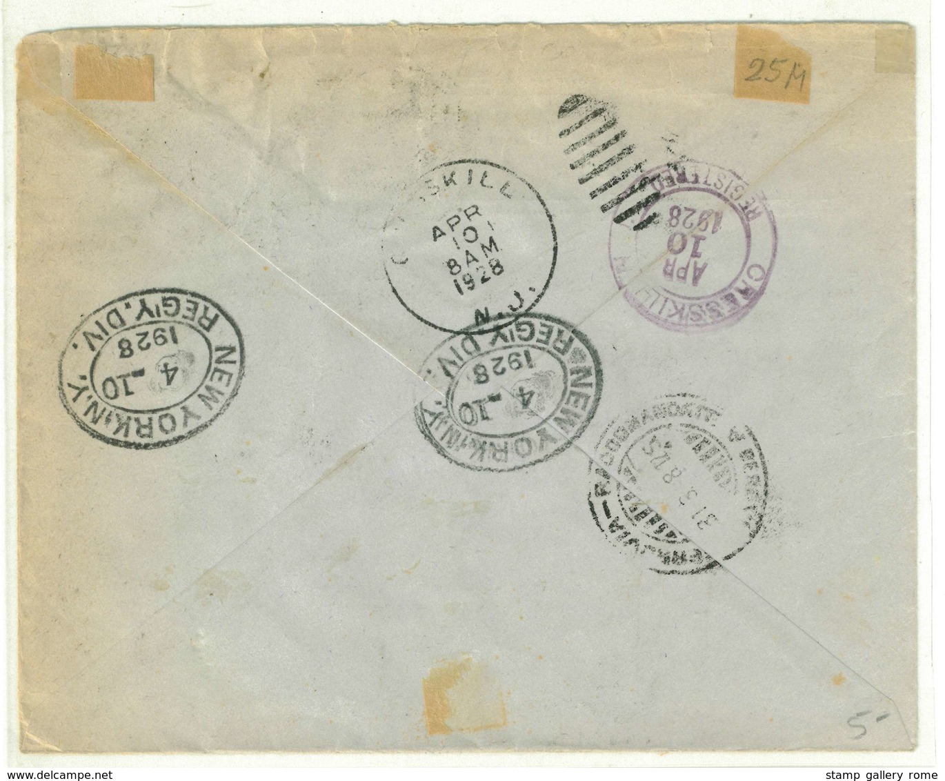 I. REGNO - ANTONIO SCOTTO GENOVA SESTRI - LETTERA DA S. GIOVANNI BATTISTA VERSO NEW YORK - CRESSKILL - Marcophilie (Avions)