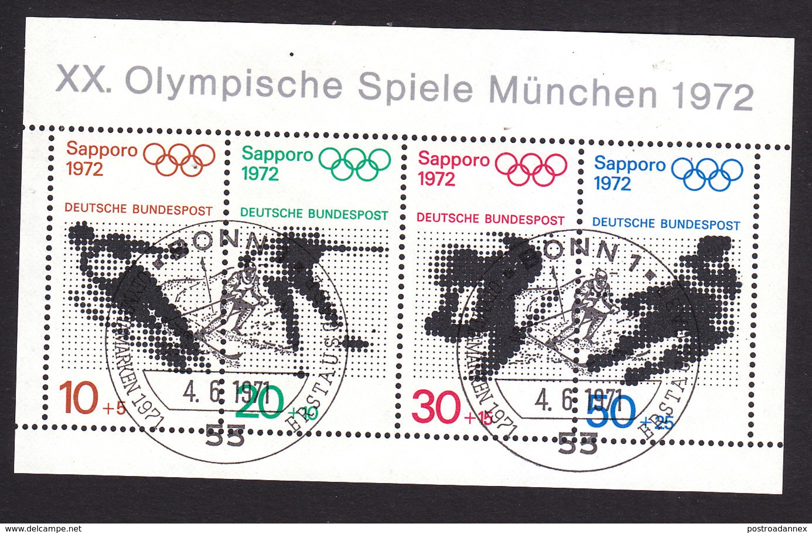 Germany, Scott #B475a, Used, Olympics, Issued 1971 - Used Stamps