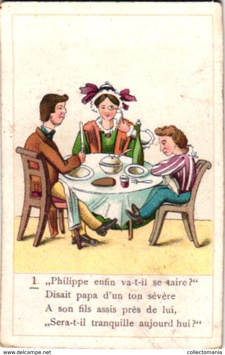 48 Playing Cards, C1870 Litho, Lithography, Children Game Quartet = 4 Card-story, Humor,  Jeu De Cartes Incomplete RARE - Autres & Non Classés