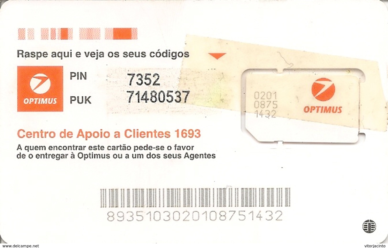 Mobile Phonecard Optimus GSM (Gemplus) - Portugal - Portugal