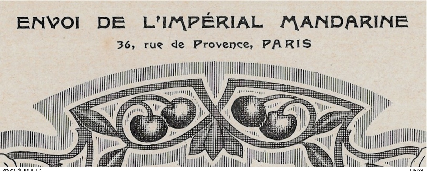 Début XXe Carte "Pure Liqueur De Fruit" IMPERIAL MANDARINE Distillerie BOUGIE Algérie Entrepôt 94 IVRY Art Nouveau - 1900 – 1949