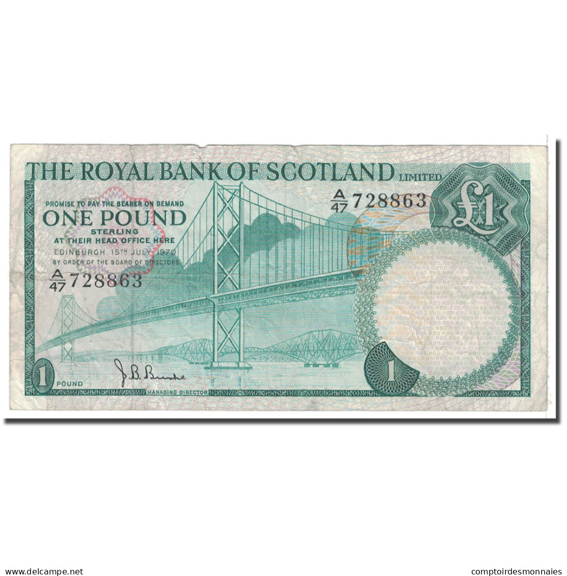 Billet, Scotland, 1 Pound, 1970, 1970-07-15, KM:334a, TB - 1 Pond