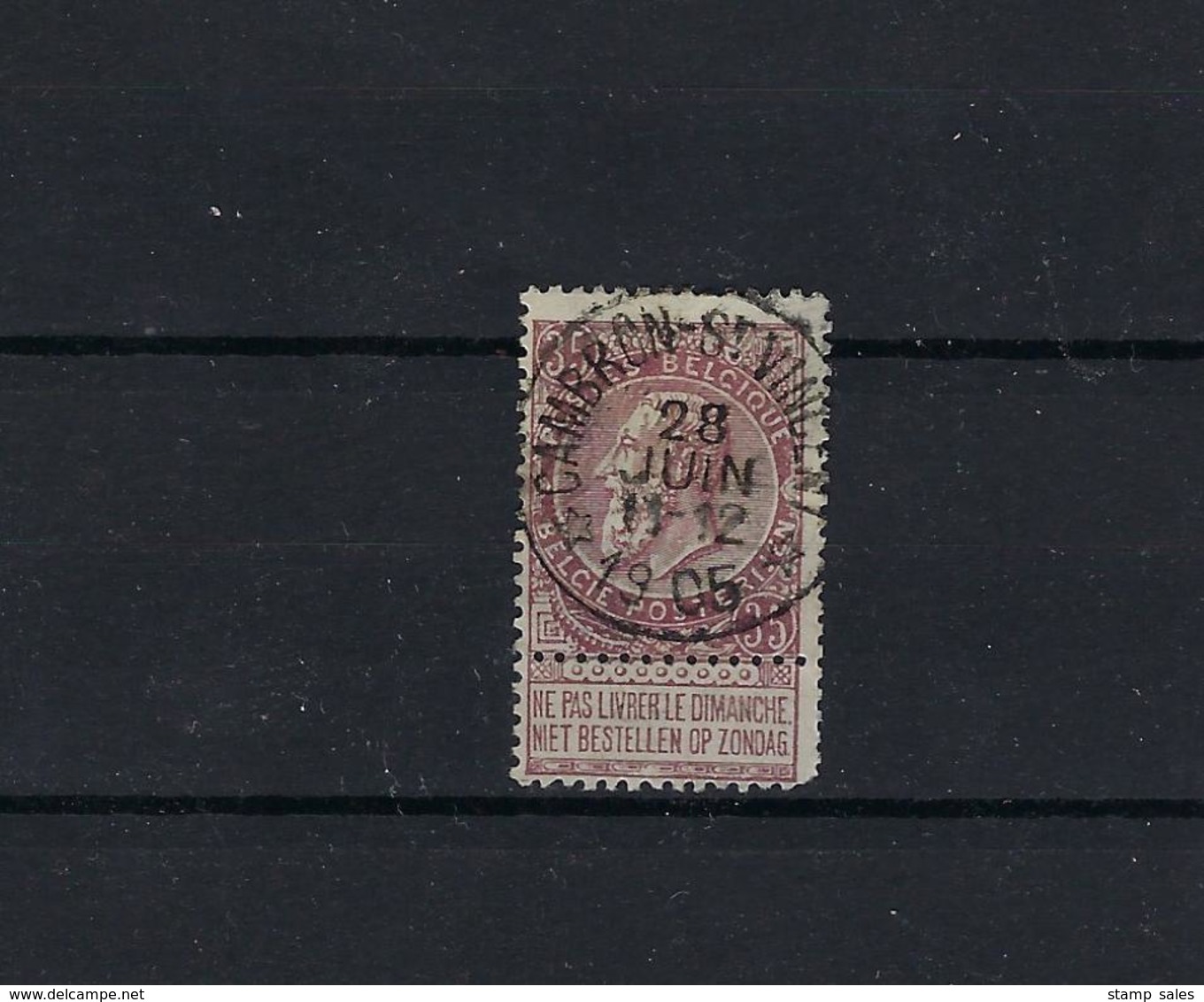 N°61 (ntz) GESTEMPELD *Cambron-St.Vincent* 1905 COBA € 10,00 - 1893-1900 Schmaler Bart