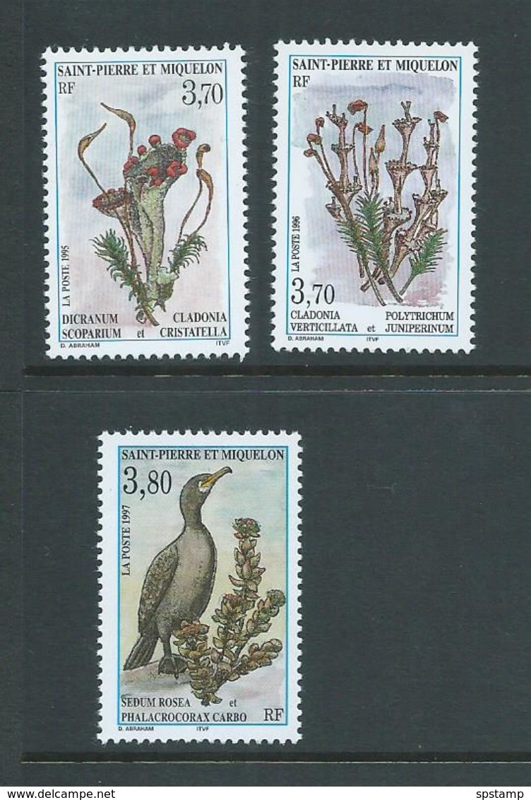 St Pierre & Miquelon 1995 - 1997 Flora & Fauna Issues (3) MNH - Neufs