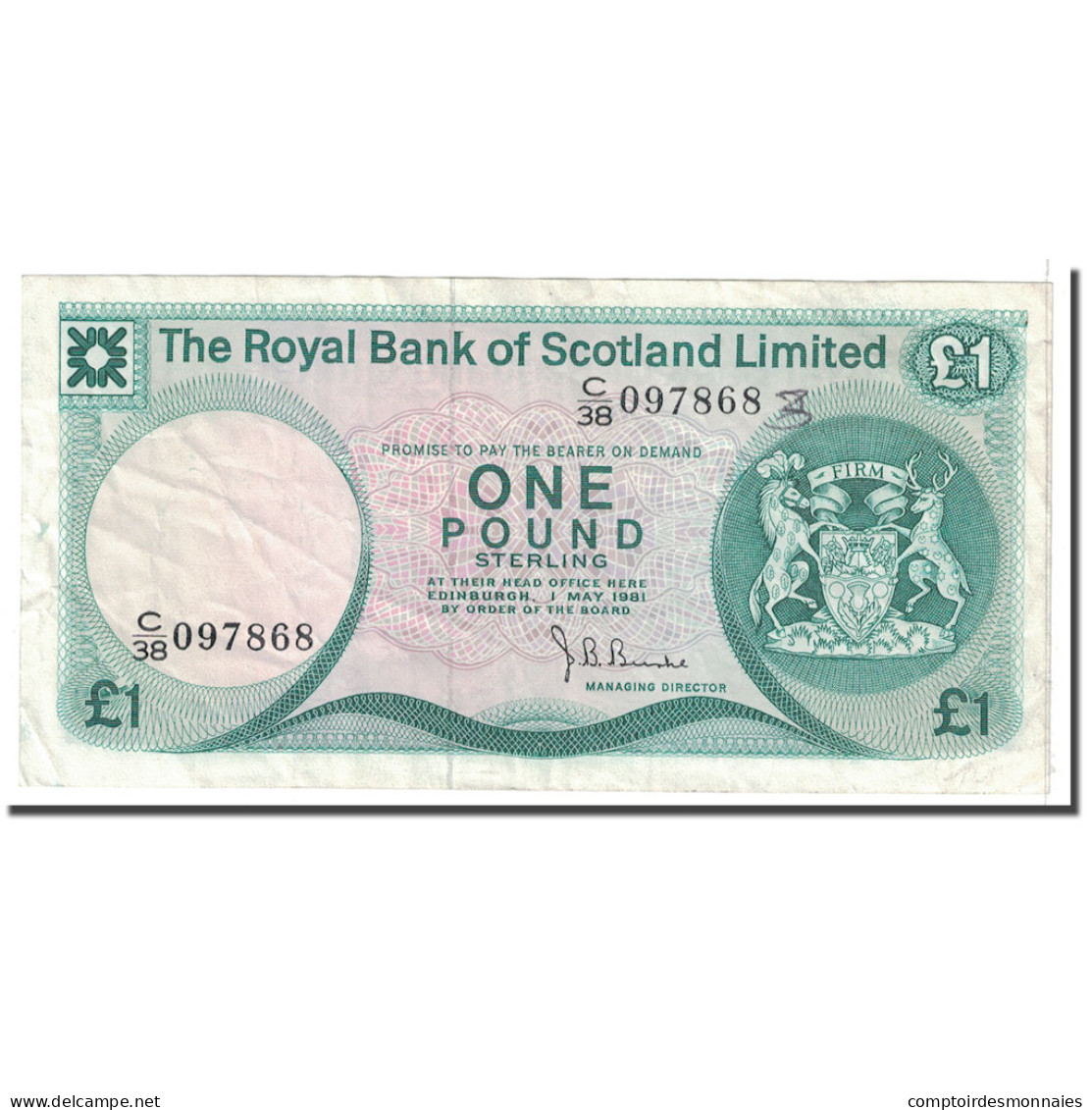 Billet, Scotland, 1 Pound, 1981, 1981-05-01, KM:336a, TTB - 1 Pound