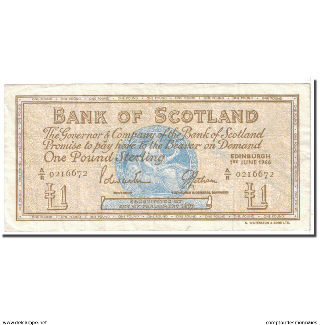 Billet, Scotland, 1 Pound, 1966, 1966-06-01, KM:105a, TTB - 1 Pound