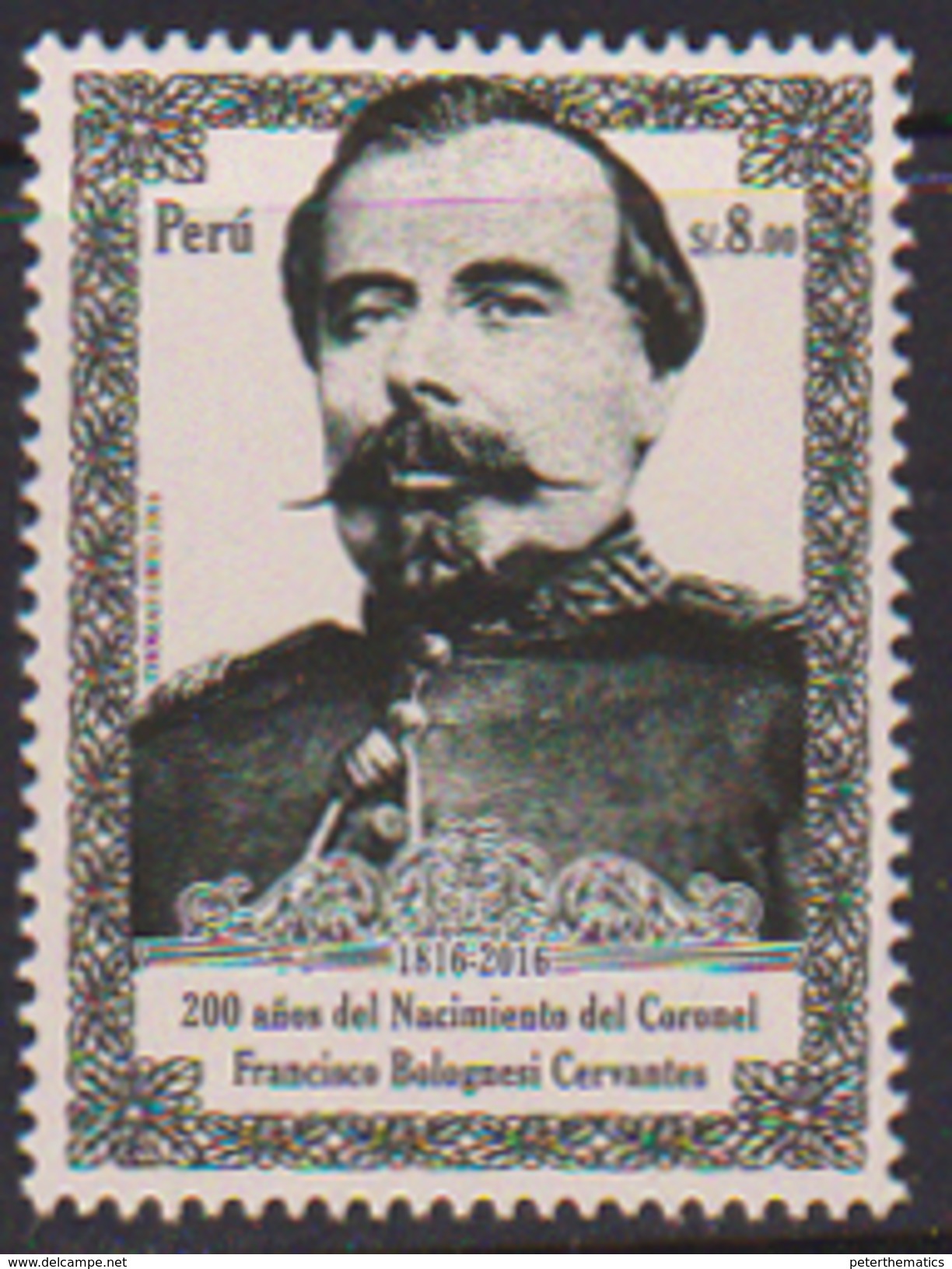 PERU, 2016, MNH, COLONEL CERVANTES,  MILITARY, 2v - Other & Unclassified