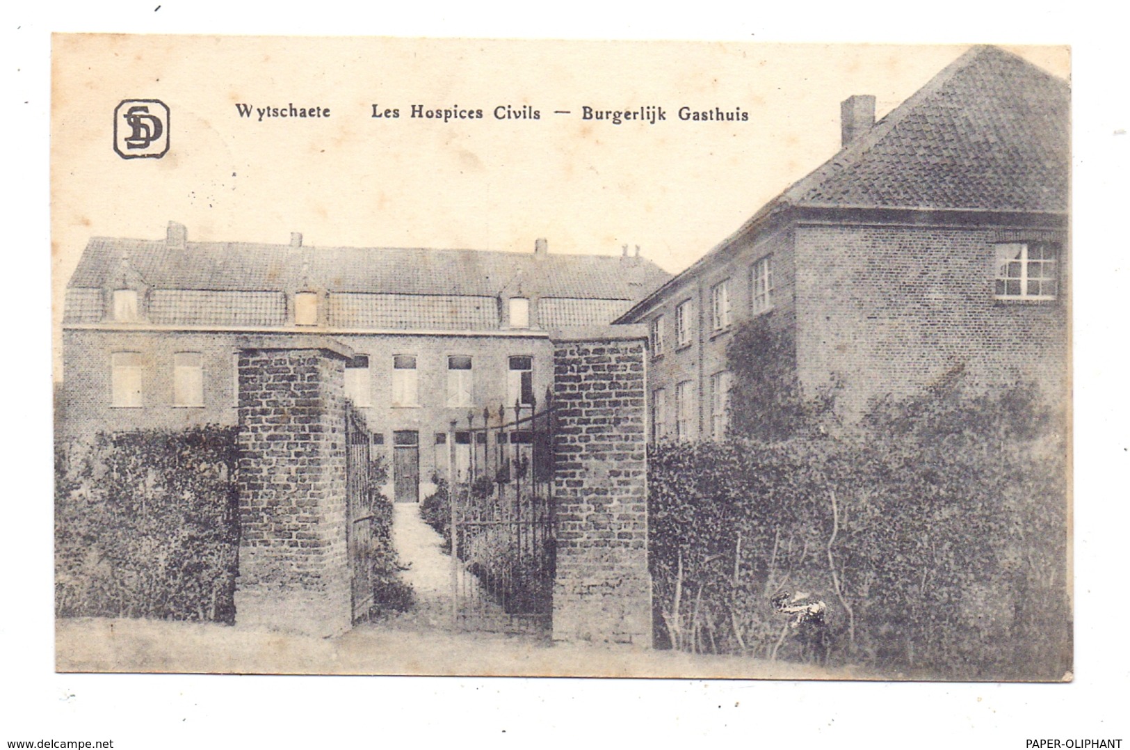 B 8953 HEUVELLAND - WIJTSCHATE, Burgerlijk Gasthuis, 1917, Deutsche Feldpost - Heuvelland