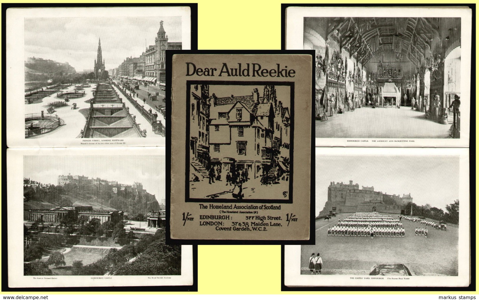 1925 Scotland, Dear Auld Reekie Homeland Association Illustrated Album, Edinburgh Pictures - 1900-1949