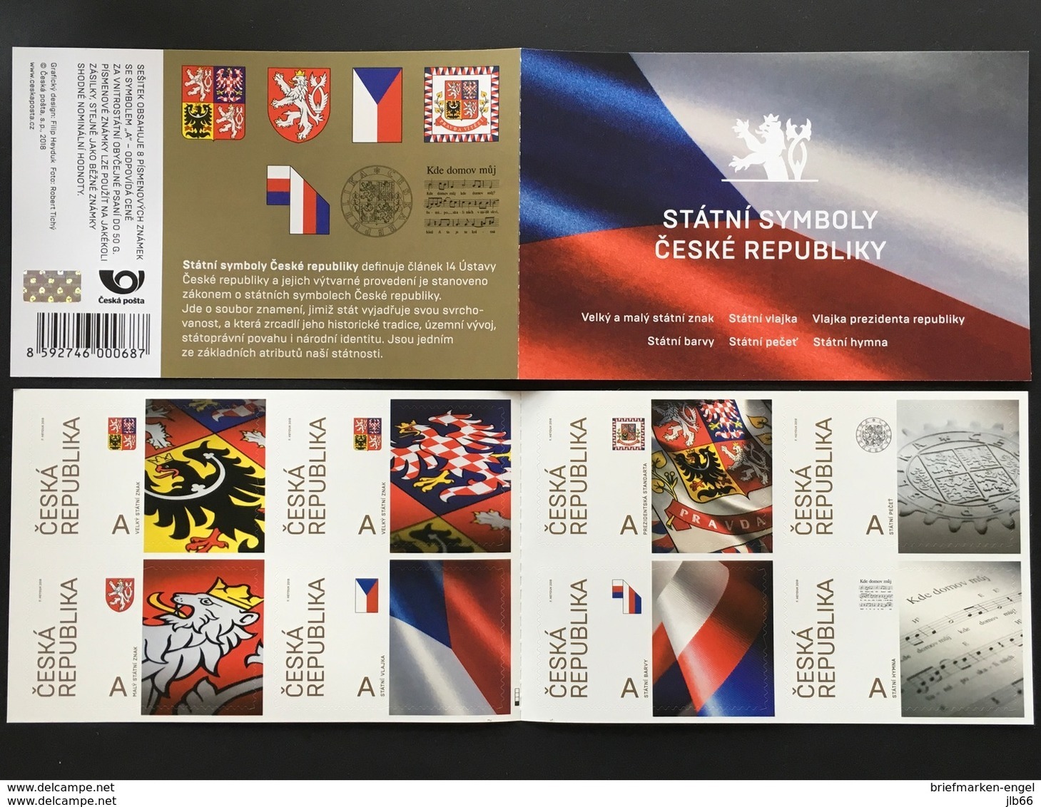 2018 Yv. 864 / 871 Po 965/972 : Symboles Nationaux En Carnet De 8 Timbres : Hymne, Sceau, Bannière, Drapeau - Neufs