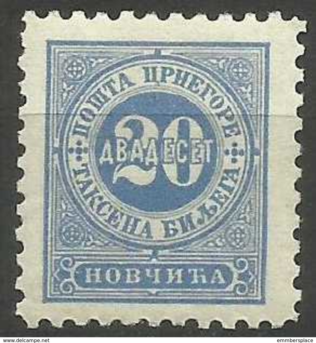 Montenegro - 1902 Postage Due1k MLH Sc J13 - Montenegro